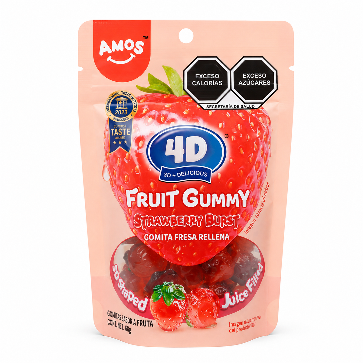 Amos 4D Gummy · Fresa