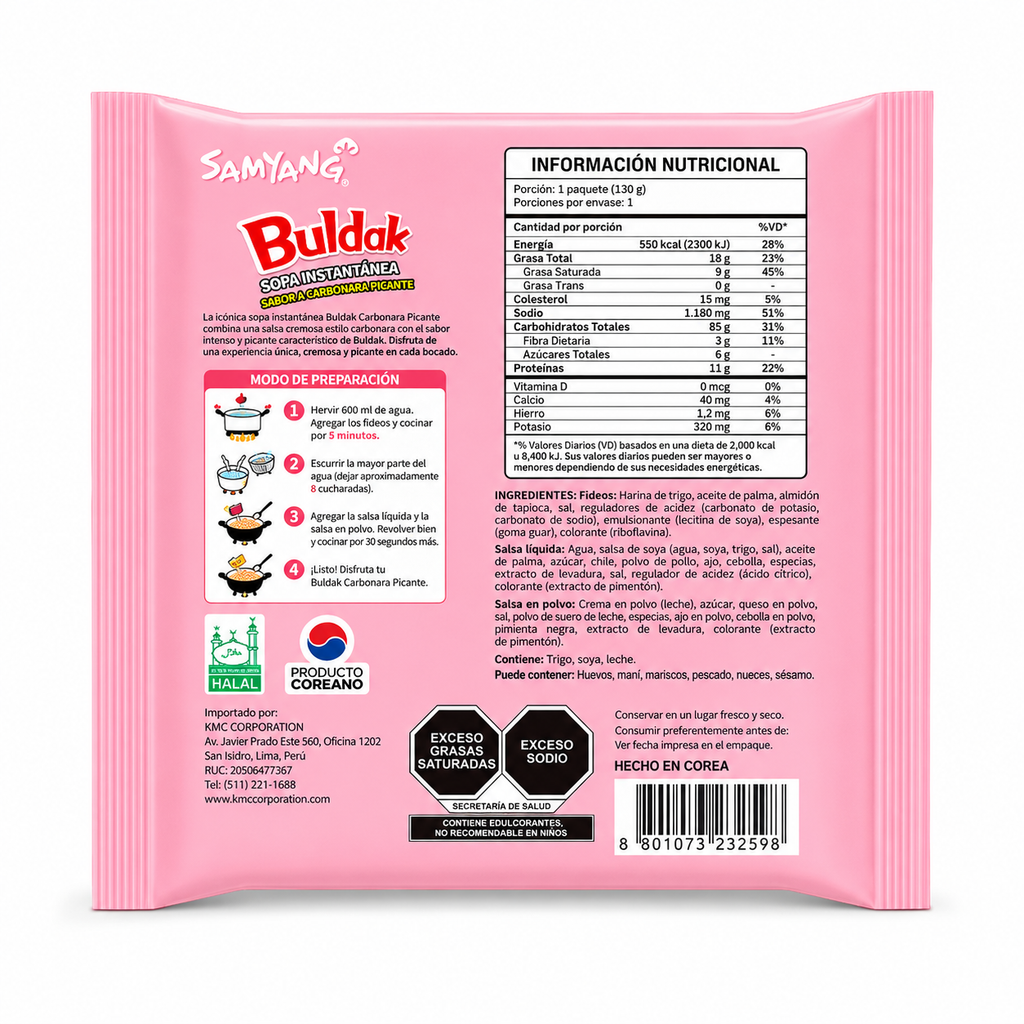 Buldak · Carbonara · Cremoso