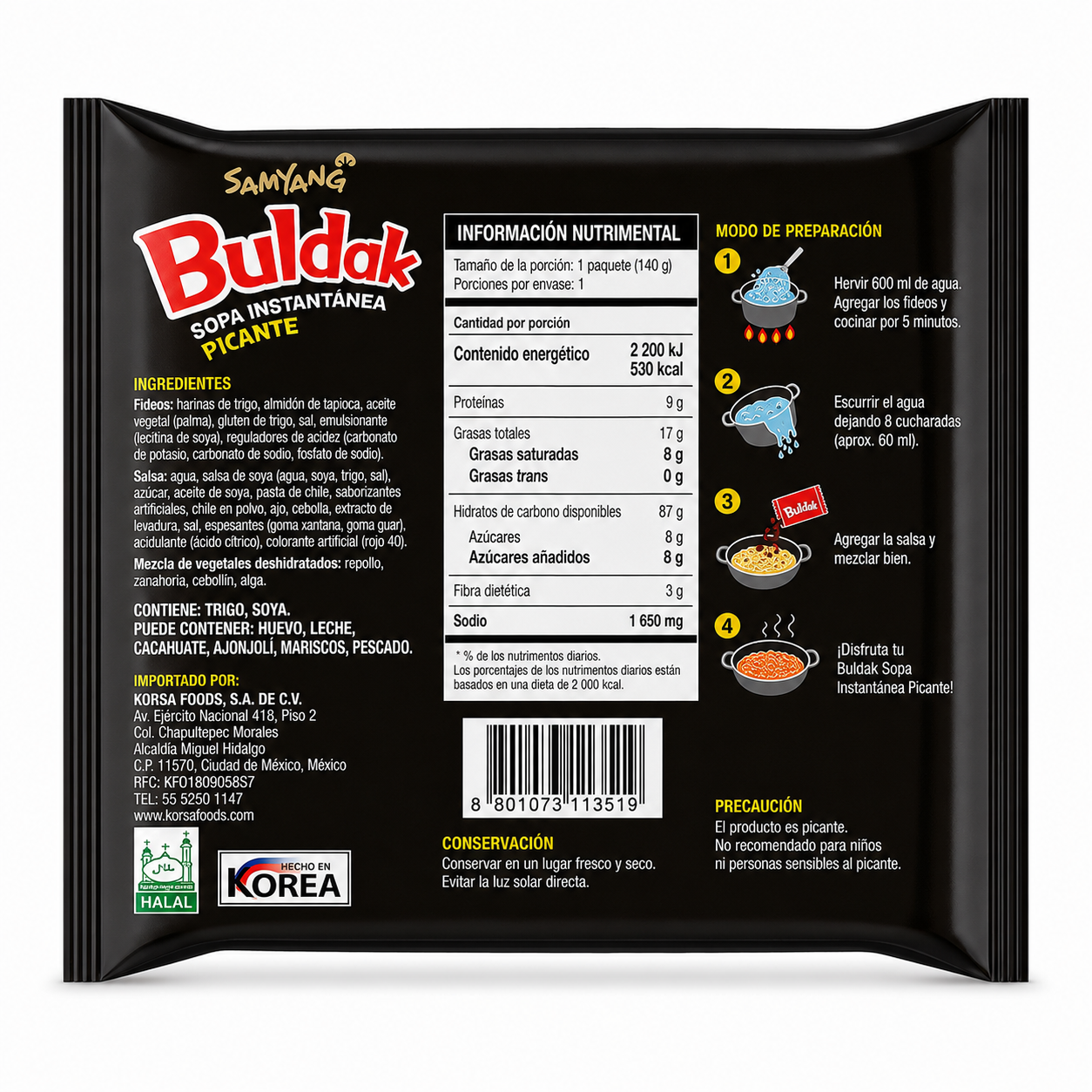 Buldak · Negra · Picante Original