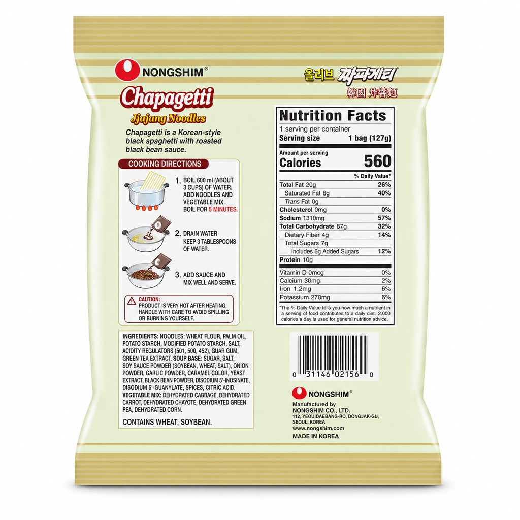 Chapagetti · Jjajang · Dulce Salado