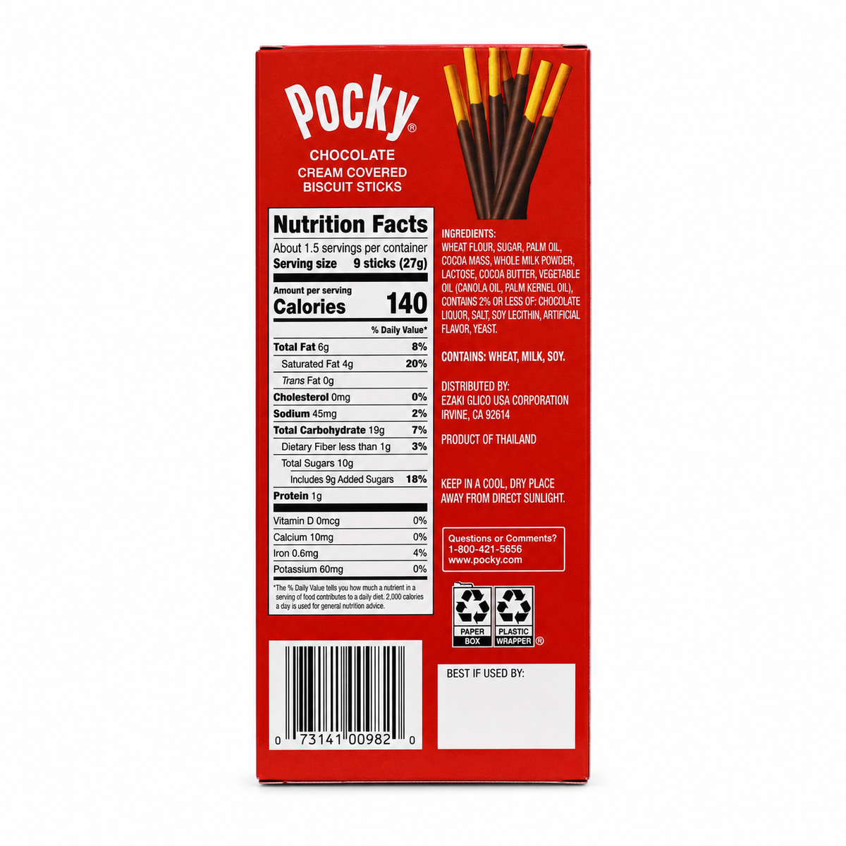 Pocky · Chocolate · Cubierta Cremosa