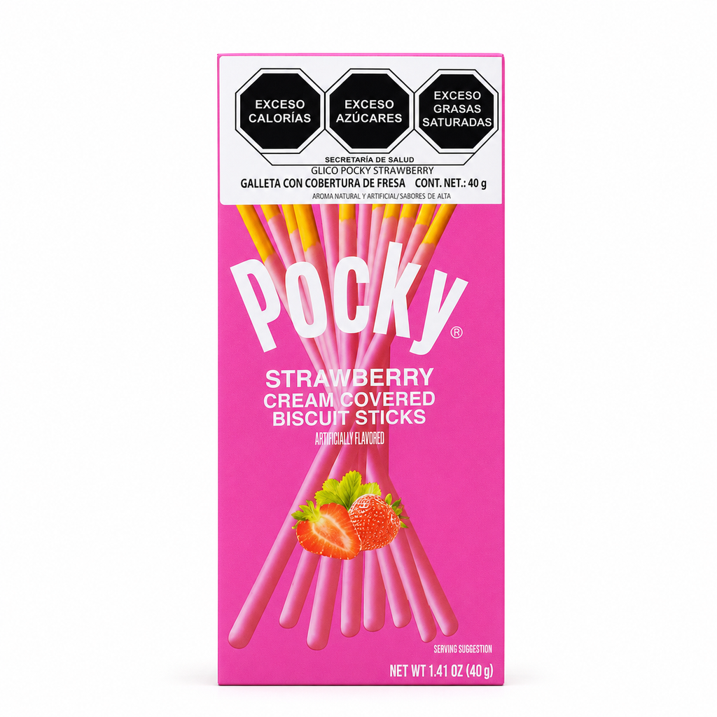 Pocky · Fresa · Cubierta Cremosa