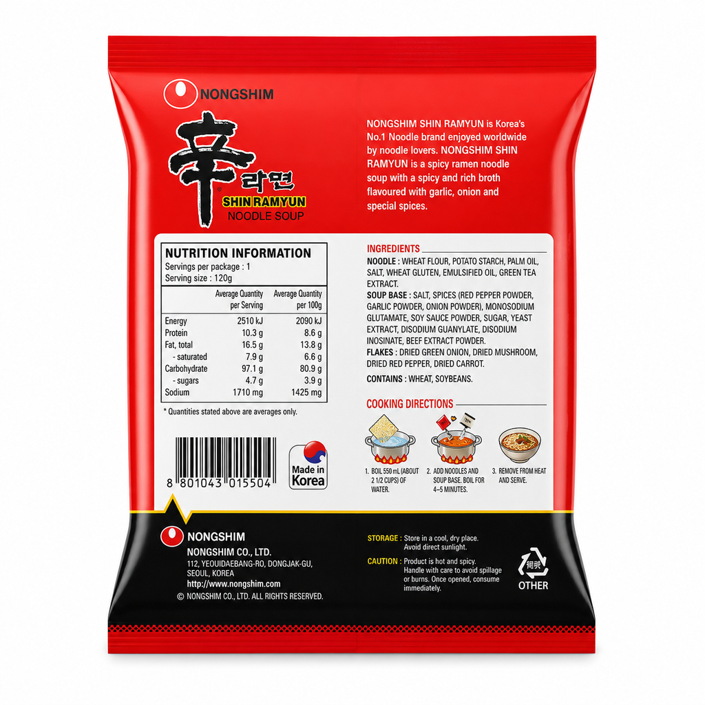 Shin Ramyun Bolsa · Original · Picante Con Res