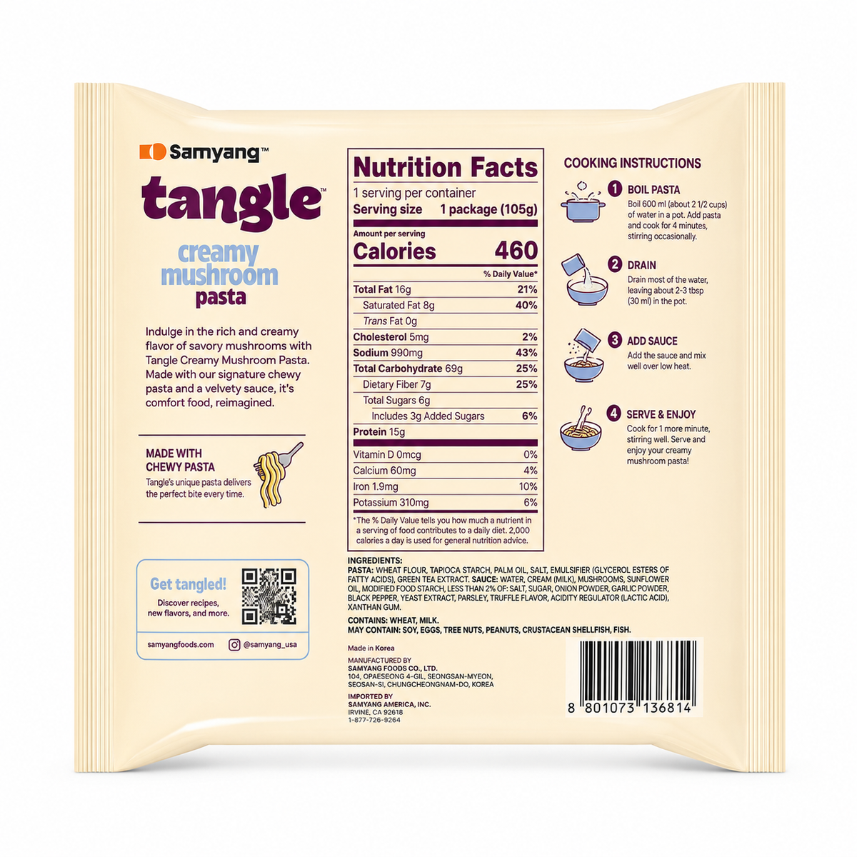 Pasta Tangle · Creamy Mushroom · Cremoso