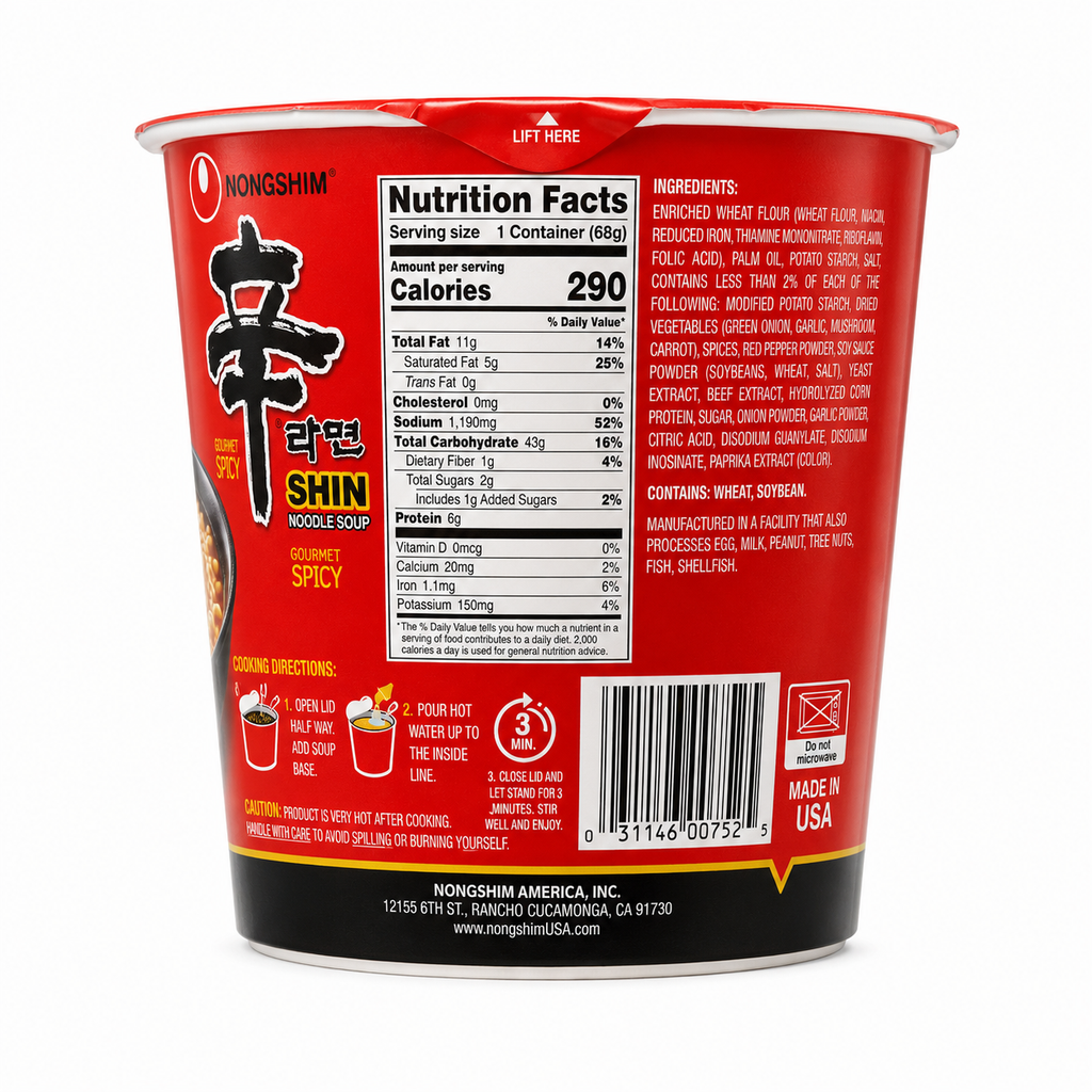 Shin Ramyun Vaso · Original · Picante Con Res
