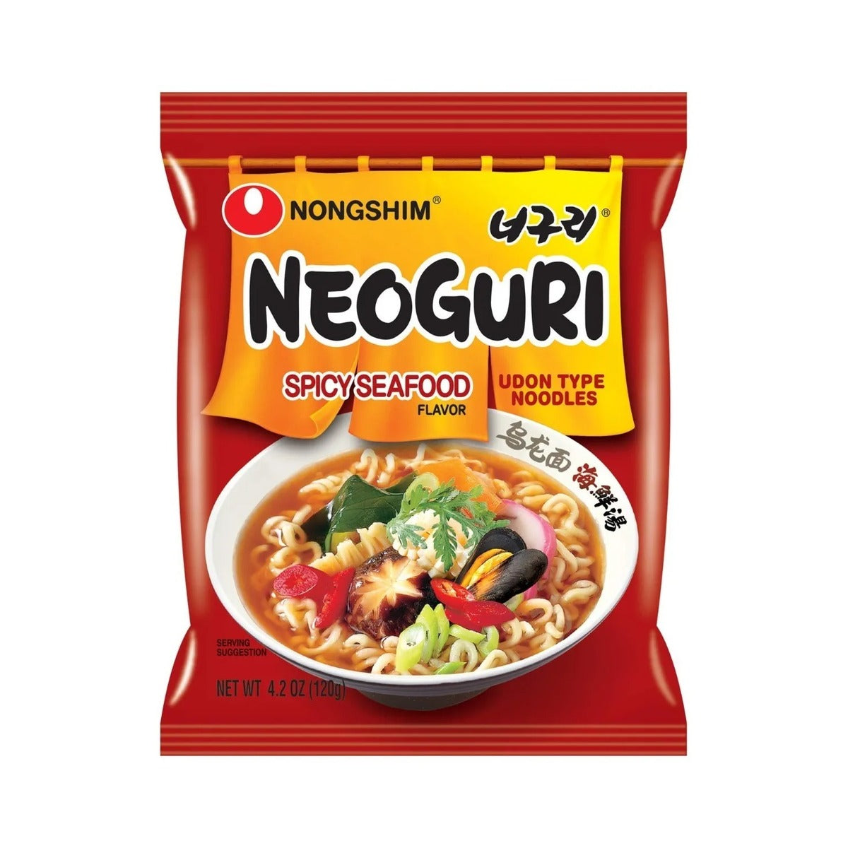 Ramen Neoguri Spicy Seafood Nongshim 120g fideos udon picantes coreanos — Menmen